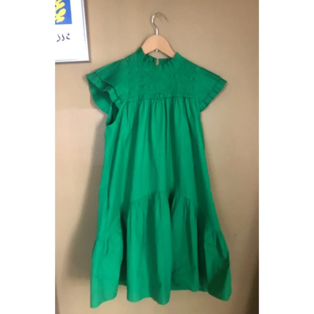 Love the Label kelly green Poppy smocked mini dress